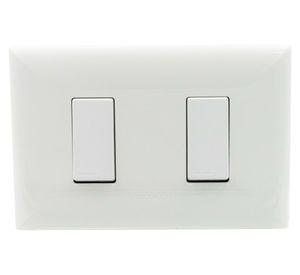 Interruptor doble 9/15 placa armada Línea S17 blanco