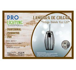 Lámpara colgar E27 1L Vintage Ovalada