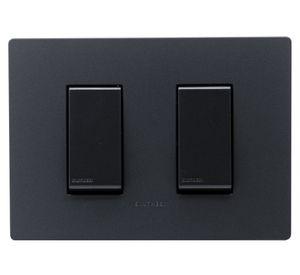 Interruptor doble 9/15 placa armada Línea S32 noir mate