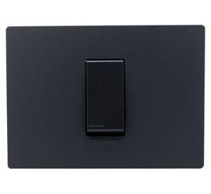 Interruptor simple 9/12 placa armada Línea S32 noir mate