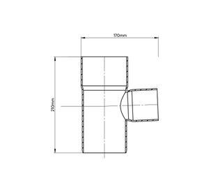 Tee sanitario PVC 110x50 mm gris