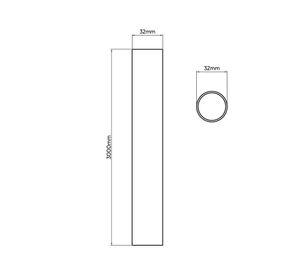 Tubería hidráulica Clase 10 32 mm x 3 m celeste