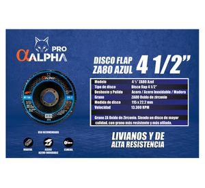 Disco flap 4 1/2" ZA80 azul