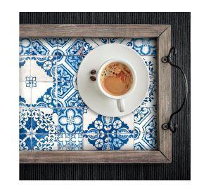Rollo PVC autoadhesivo 52x500 cm Azulejos azules mediterráneos diseño