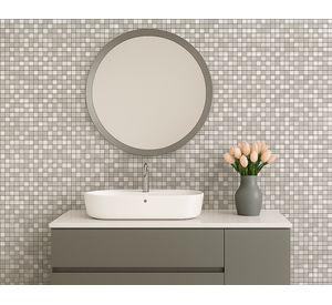 Mosaico autoinstalable 30x30 cm Aluminio Chip plateado