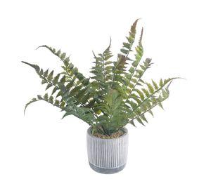 Planta artificial maceta cemento