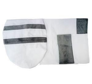 Set accesorios baño blanco/gris 3 piezas