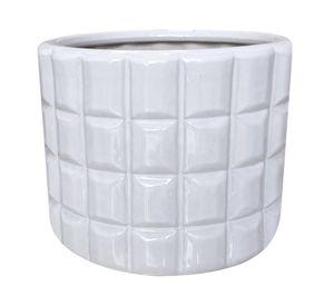 Maceta cerámica Elisa L blanco