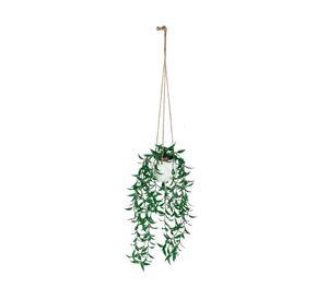 Planta artificial colgante maceta blanco