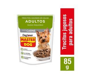 Alimento h煤medo perro 85 gr raza peque帽a carne