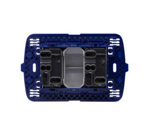 Toma doble 10-16A semi armado Tech gris