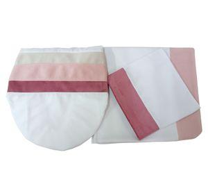 Set accesorios baño blanco/rosa 3 piezas
