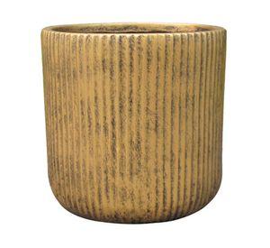 Maceta 25.5 cm Fiber clay Gaia dorado