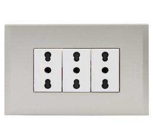 Toma triple 10-16A Perla gris