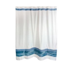 Cortina de baño azul  blanco  180x180 cm