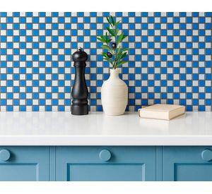 Mosaico autoinstalable 30x30 cm Deep Blue aluminio/azul