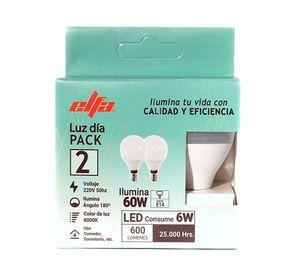 Pack 2 ampolletas Led 6W E14 luz fría Globo G45