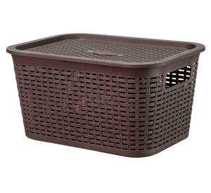 Canasto organizador Tavarua café plástico 6.5 lt