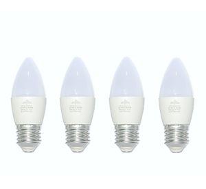 Pack 4 ampolletas Led Vela E27 Día 6 W
