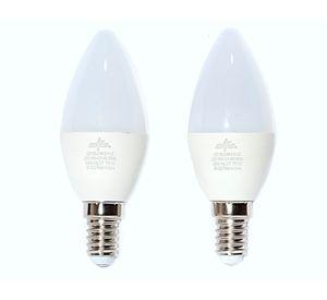 Pack 2 ampolletas Led Vela E14 Día 6 W