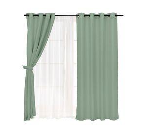Set cortina Pucón texturada 140x220 cm menta