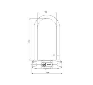 Candado U Lock K1800L llave disco