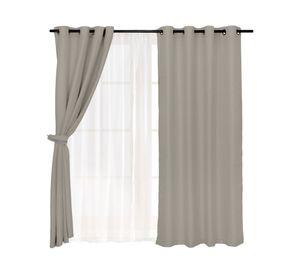 Set cortina Pucón texturada 140x220 cm gris