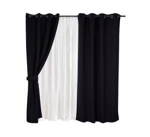 Set cortina Valdivia jacquard 140x220 cm negro