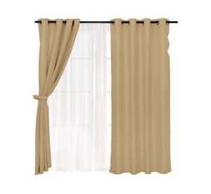 Set cortina Pucón texturada 140x220 cm beige