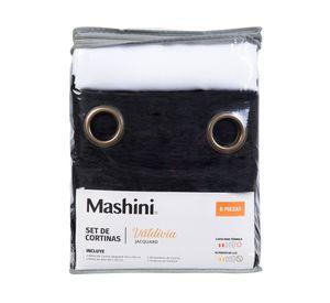 Set cortina Valdivia jacquard 140x220 cm negro