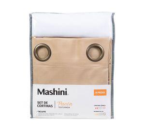 Set cortina Pucón texturada 140x220 cm beige
