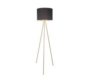 Lámpara pie E27 1L Trípode negro/gold
