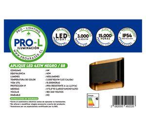 Aplique LED 1W 4L luz cálida negro/bronce