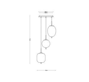 Lámpara colgar Smoky glass E14 3L