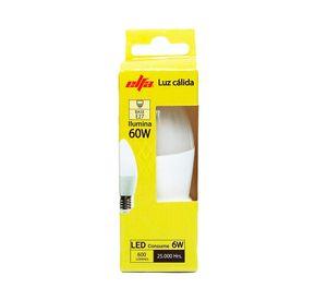 Ampolleta Led 6W E27 luz cálida Vela