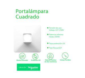 Plafón cuadrado 120W E27 1L Dexson blanco