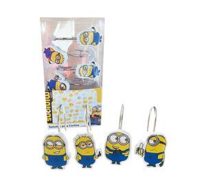 Pack 12 Ganchos de cortina de baño Minions