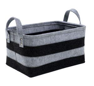 Canasto con asas fieltro bicolor 18x33x23 cm
