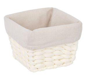 Canasto organizador marfil 16x16x12 cm