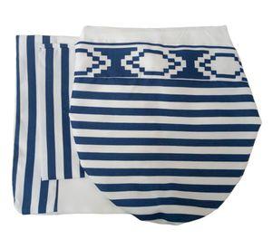 Cortina baño microfibra rayas azul