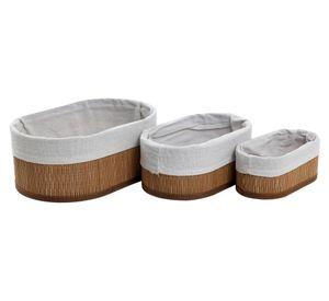 Canasto organizador Oval natural 3 Piezas