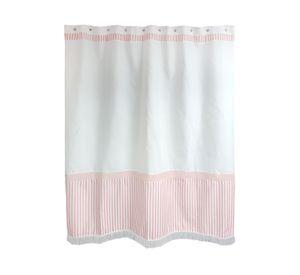 Cortina baño 180x180 cm microfibra rayas feclo rosa