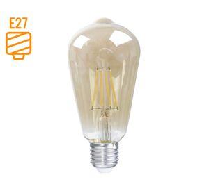 Ampolleta filamento 5W E27 luz cálida ST64
