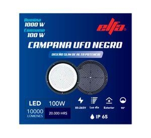 Campana LED 100 W 1 luz fría negro