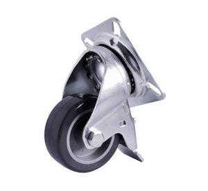 Rueda carga 100 mm agila placa con freno