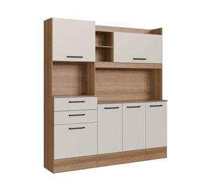 Kit Cocina 6 puertas 2 cajones miel/off white