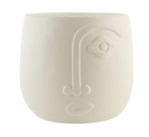 Maceta Emboss perfil blanco 17 cm