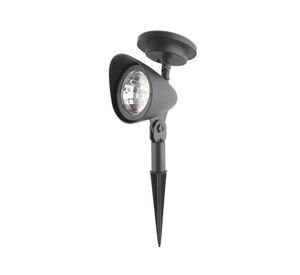 Estaca solar Foco LED 1 luz con batería recargable negro