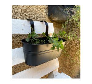 Macetero colgante XL 35 cm negro