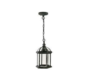Farol colgar 1L E27 hexágono gris